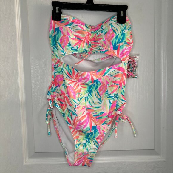 Decree Monokini One Piece Womens Size XS Junior Floral Print Removable Straps - Picture 1 of 7